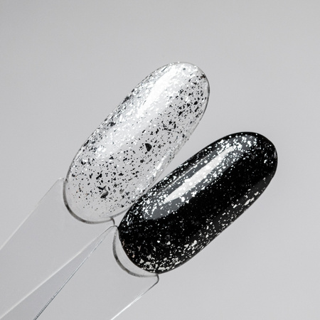 Top z efektem ciętej folii silver top no wipe AlleLac x Rosie Beauty 6g