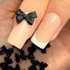 Прикраси для нігтів — 3D-бантики Molly Nails, чорні, 100 шт.