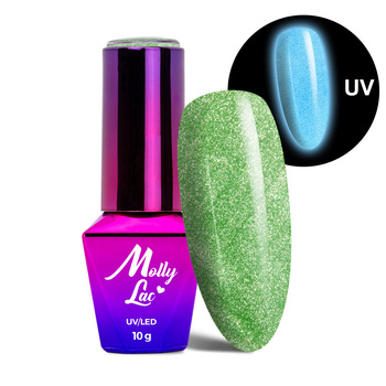 MollyLac Night Glowing Exciter HEMA/Di-HEMA Free 10g No. 678 glow-in-the-dark hybrid nail polish