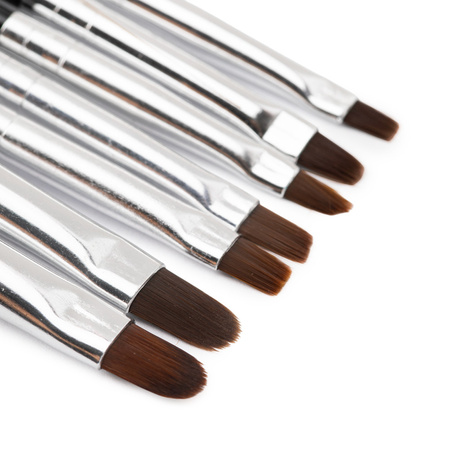 Lot de 7 pinceaux ovales noirs pour gel