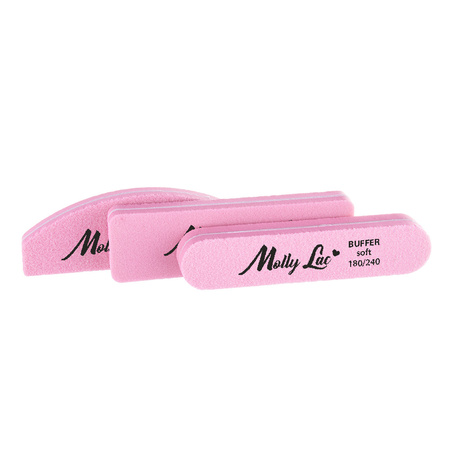 Discos de pulido de doble cara Buffer mini anchos Soft 180/240 rosa MollyLac, 5 unidades