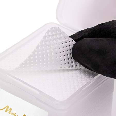 Staubfreie, perforierte Wattepads für die Nagelpflege von Molly Nails, weiß, 5 x 5 cm, 200 Stück