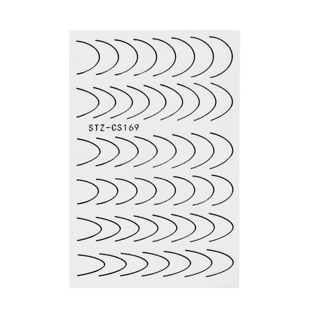 Adesivi per unghie / French / Linea del sorriso francese, 48 pezzi, nero STZ-CS169