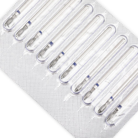 Set di frese diamantate a goccia GD0204D M blu, medie, 10 pezzi