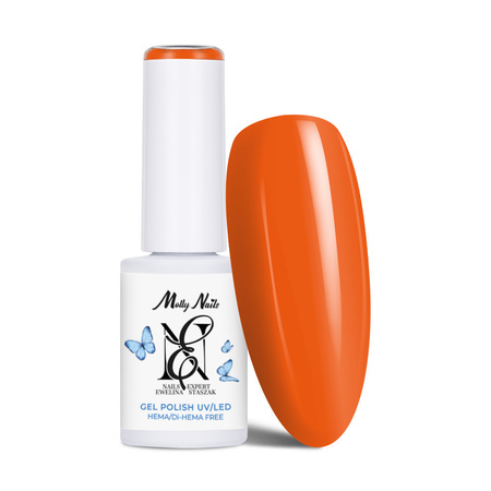 Vernis hybride LED/UV Gel Polish MollyNails by Ewelina Staszak Talizman T6 Jaspe orange sans HEMA/Di-HEMA 7 g