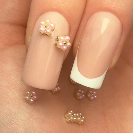 Decorazioni per unghie con fiori in perla 3D Molly Nails n. 2, 10 pezzi