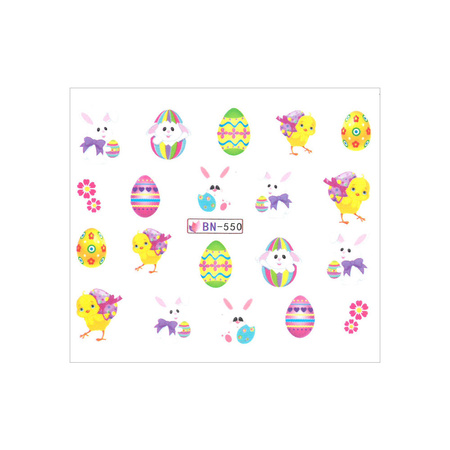Calcomanías de agua para uñas de Pascua BN-550