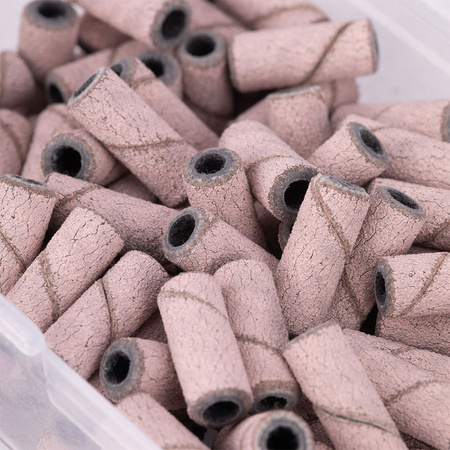 Maniküre- und Pediküre-Kappen, Schleifspitzen, Mini-Zylinder, 3 mm, Körnung 240, rosa, 50 Stück