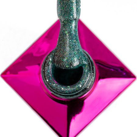 Esmalte híbrido magnético con efecto ojo de gato Cat Eye Foxy Eyes Eye Of The Ocean MollyLac 10 g n.º 556