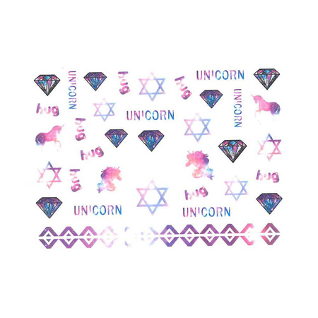 Adesivi ad acqua per unghie Unicorn BN-638