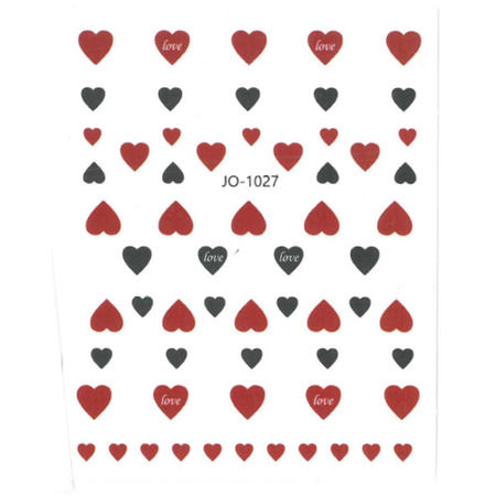 Thin, self-adhesive heart-shaped nail stickers JO-1027