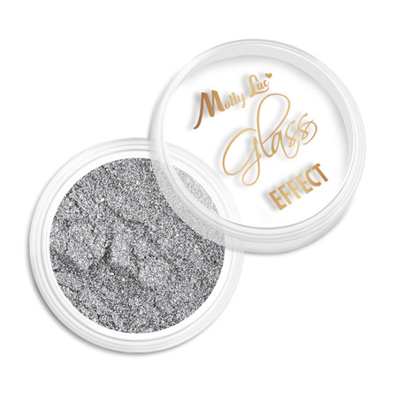 Poudre à effet miroir pour la décoration des ongles MollyLac Glass Effect Silver n° 2