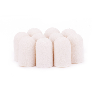 Pedicure-Kappen 7 mm, Körnung 120, 10 Stück, ABS, Podo AlleMed, Weiß