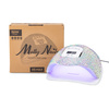 LED/UV-Nagellampe 150 W von Molly Nails für Hybridlacke, Gele und Acrylgele, in Zirkonia-Optik, Crystal Silver Holo X5 MAX