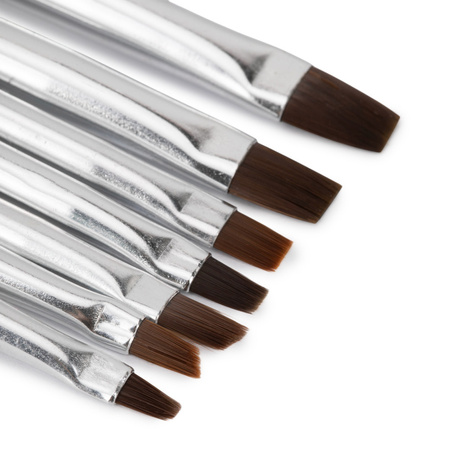 Lot de 7 pinceaux plats noirs pour gel