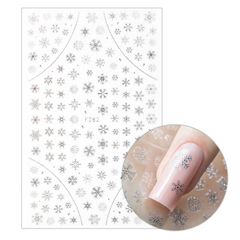 Adesivi per unghie sottili autoadesivi natalizi Molly Nails F282 argento