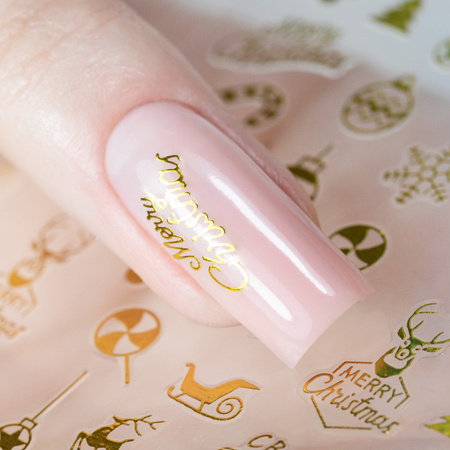 Thin self-adhesive Christmas nail stickers Molly Nails CB-149 gold