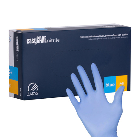 Easycare Nitrile Blue Einweg-Handschuhe für Diagnose und Schutz, Größe M, blau, 100 Stück