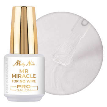 Top sin limpieza Mr. Miracle Pro Salon Molly Nails para esmaltes híbridos, no retiene el pigmento, sin HEMA ni Di-HEMA, 15 g
