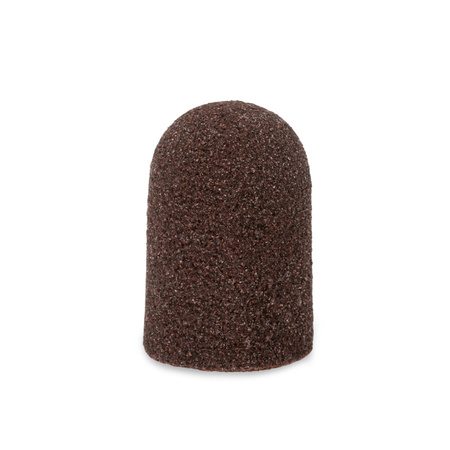 Capuchons abrasifs pour pédicure avec insert en coton, 16 mm, grain 100, marron, AlleMed, 100 pièces