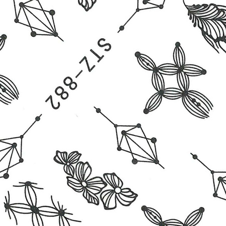 Autocollants à l'eau pour ongles, motif floral STZ-882