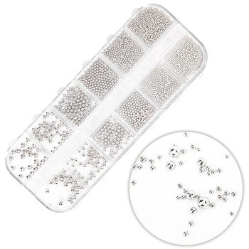 Confezione di decorazioni in rilievo Molly Nails, argento, 1000 pezzi