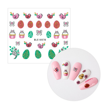Selbstklebende 3D-Nagelsticker mit Glitzer für Ostern BLE 1057D