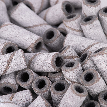 Manicure and pedicure caps, mandrels, abrasive caps, mini cylinder, white, 3 mm, 180 grit, 50 pcs.
