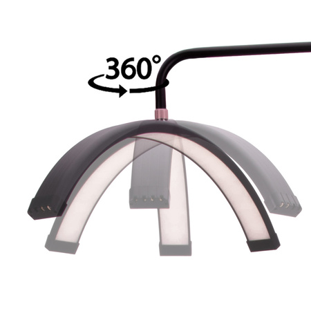 Lampe cosmétique LED sur pied, 45 W, sans ombre, noire, HQ-U28
