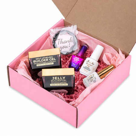 Molly Nails PRO MATCH SYSTEM 4+1 Clear 3 builder gels + base coat + Doctor Top 15g