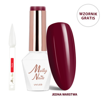 LED/UV Gel Polish The Trend Edit No. 302 Cherry Bomb by MollyNails, HEMA/Di-HEMA Free, 8g+ FREE Reds Color Chart