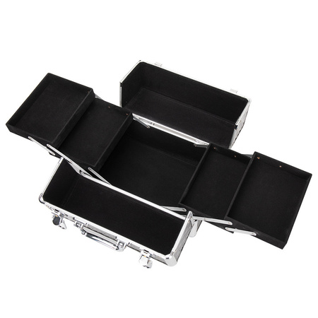 Trousse à cosmétiques M pour vernis à ongles, noire lisse