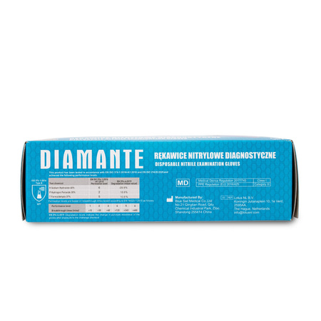 Одноразові нітрилові діагностичні та захисні рукавички Diamante, розмір M, синьо-фіолетові, 100 шт.