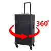 XXXL 4-in-1 Cosmetic Case – 360° Swivel Wheel Cosmetic Case – Smooth Black with Black Hardware