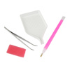 Kit de décoration des ongles avec des strass : applicateur, cire, plateau et pince à épiler