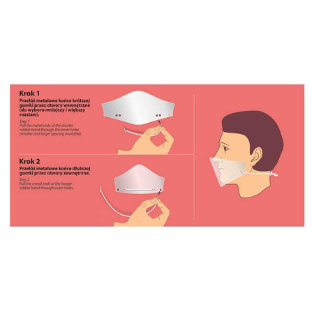 Mini face shield, mouth and nose cover, Best Shield, transparent, non-fogging, 2 pieces