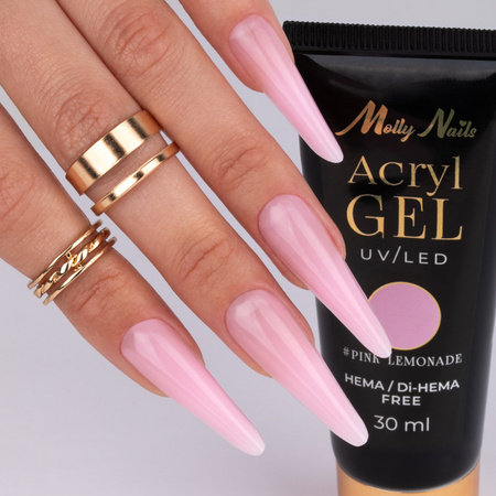 Polygel Acrylgel zum Verlängern von Nägeln AcrylGel Molly Nails HEMA/Di-HEMA-frei Pink Lemonade 30 ml