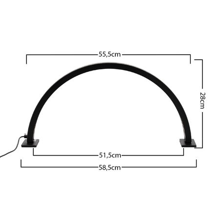 25W LED Arc Shade-Free Desk Beauty Light, Black with Rhinestones, Size S, HQ-55D