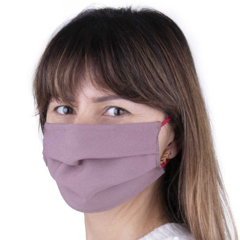 Reusable cotton face mask with interlining, Latte, 1 piece