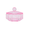Glass jar with lid for liquid, pink henna cleaner