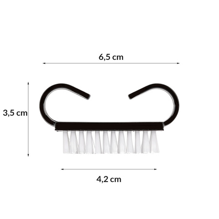 Petite brosse noire pour manucure et poussière, lot de 10