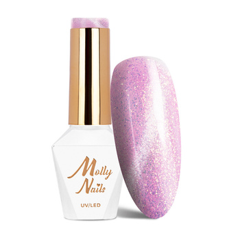 Гібридний лак LED/UV Gel Polish Pinks Cat Eye Pastel № 182 Molly Nails без HEMA/Di-HEMA, 8 г