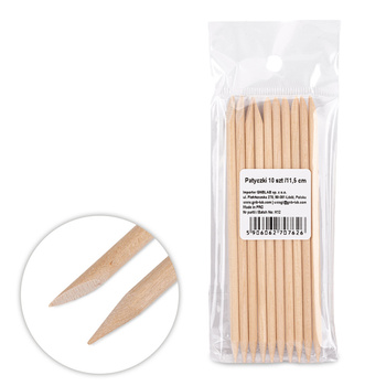 Palillos de madera de naranjo, 10 unidades, longitud 11,5 cm