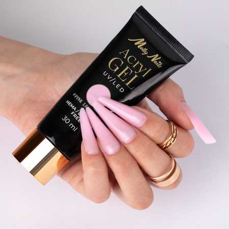 Gel acrylique Polygel pour extension des ongles AcrylGel Molly Nails sans HEMA/Di-HEMA, Pink Lemonade, 30 ml