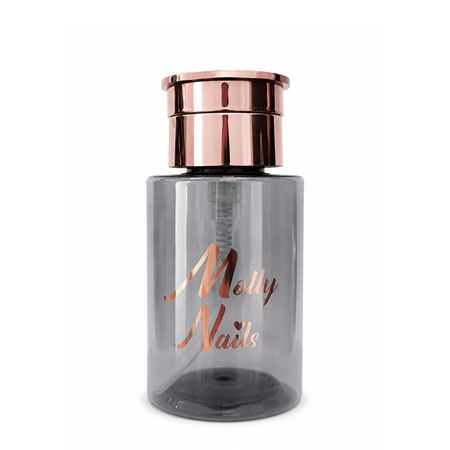 Дозатор з помпою для рідин MollyNails, чорний, 200 мл