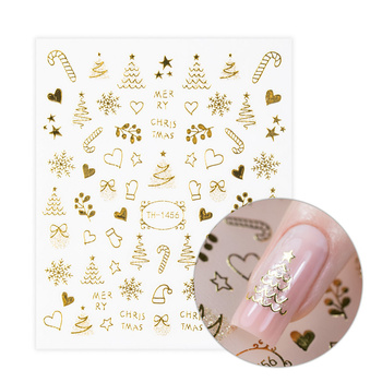 Autocollants pour ongles de Noël dorés Molly Nails TH-1456