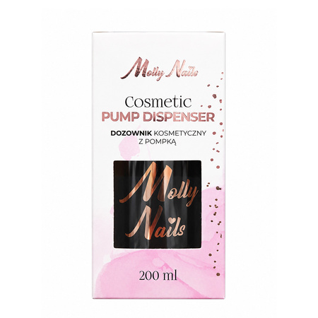 Flacon pompe pour liquides MollyNails, noir, 200 ml