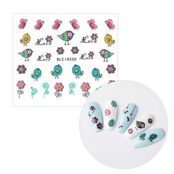 Adhesivos 3D para uñas con purpurina, con motivos de Pascua  BLE 1055D