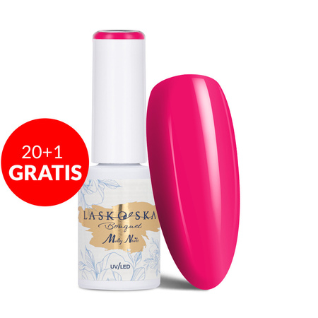 20 + 1 gratis. Esmalte híbrido LED/UV Gel Polish Molly Nails @Bouquet by Laskovska Rosea sin HEMA/Di-HEMA, 7 g