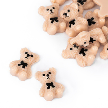 Molly Nails 3D brown teddy bear nail decorations, 20 pieces
